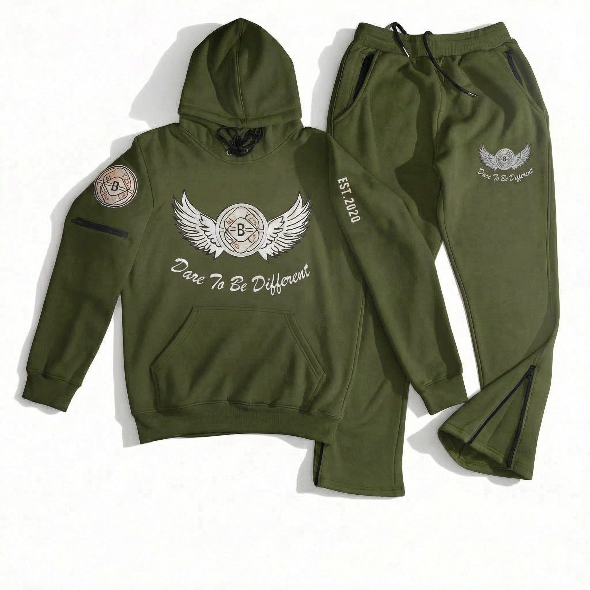 Echelon Wing Jogger Set - Olive Green