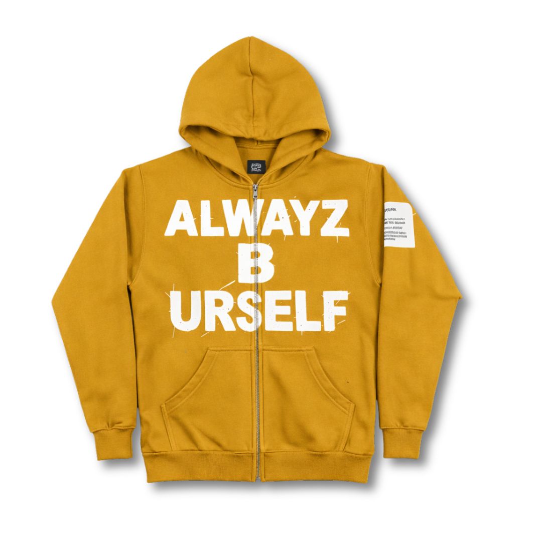 Psalms 139:14 Distressed Zip Hoodie - Mustard