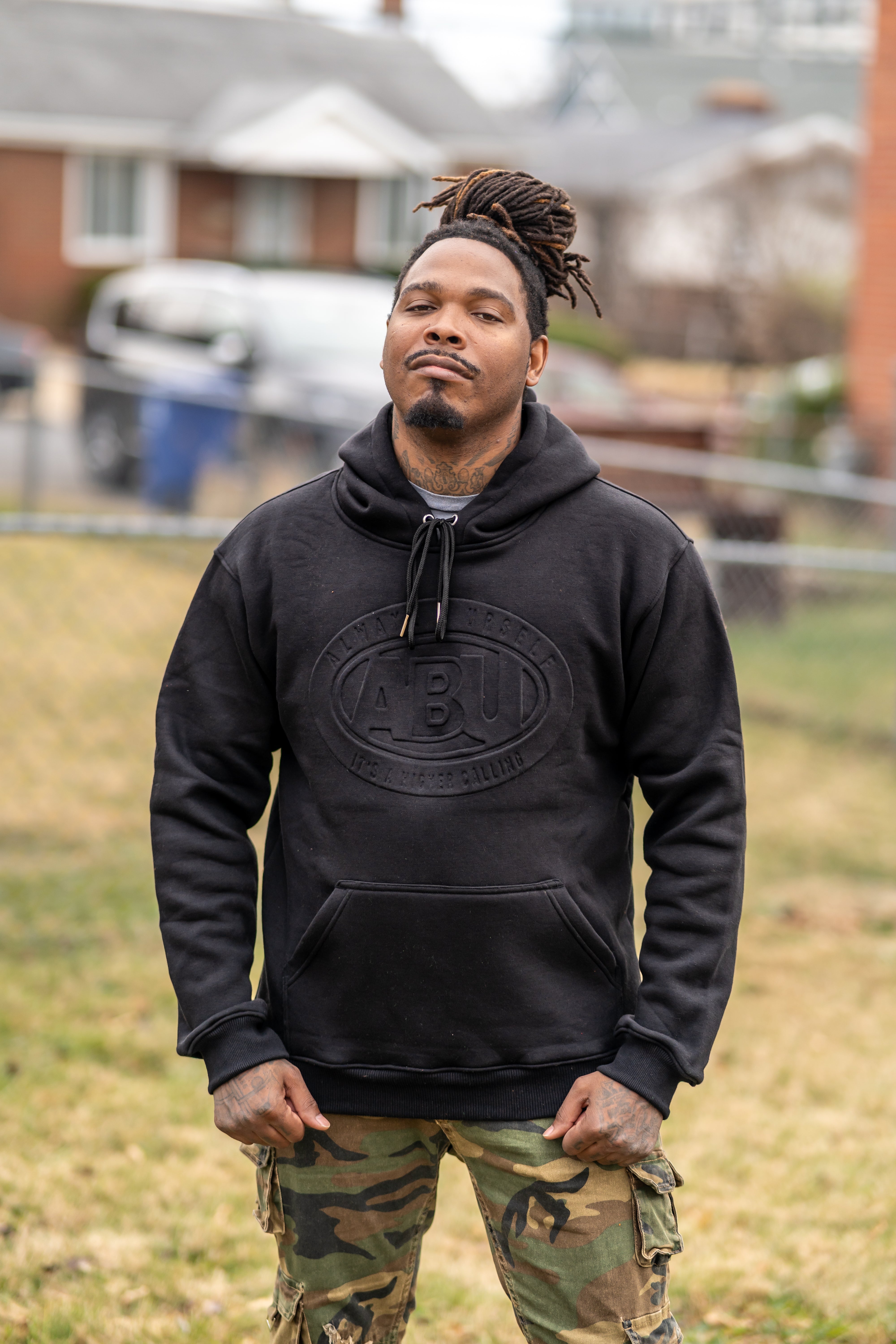 Embossed ABU Hoodie - Black