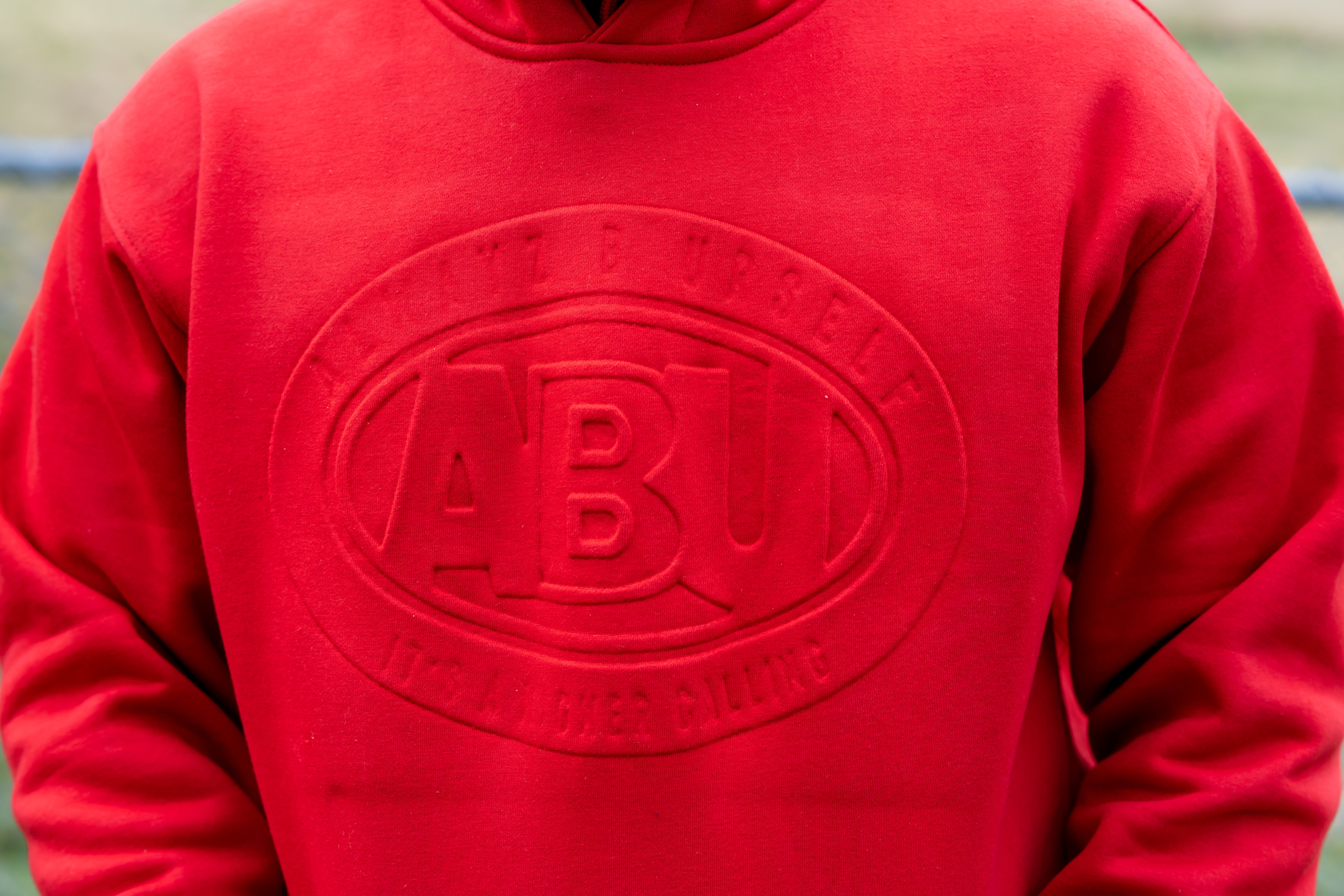 Embossed ABU Hoodie - Red